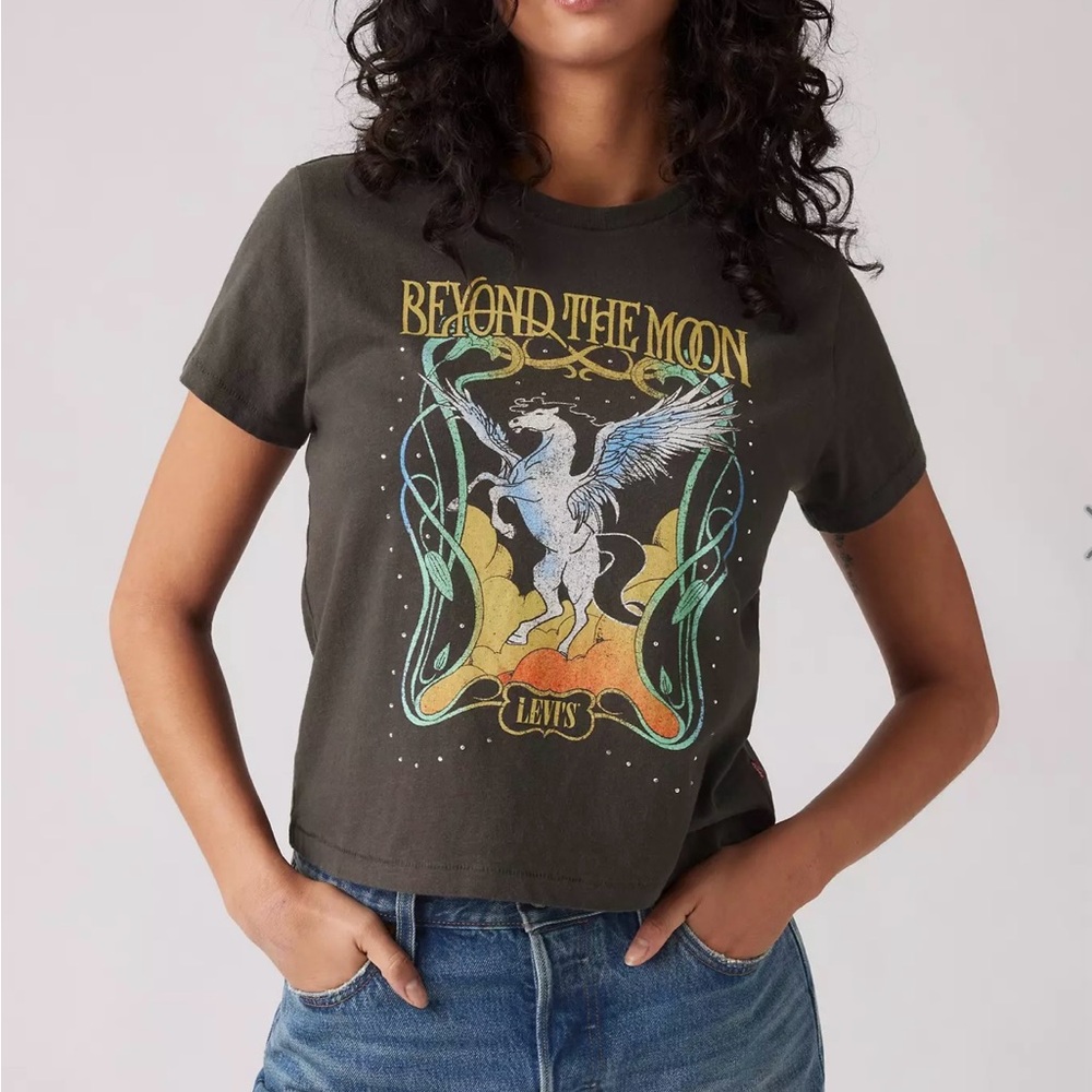 Levi's Pegasus Black Tee ~ XL - Picture 4 of 5